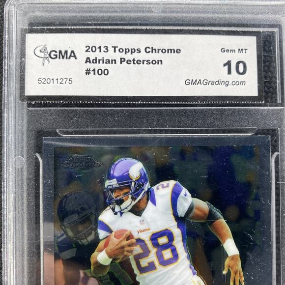2013 Topps Chrome ADRIAN PETERSON #100 GMA 10 GEM MT Minnesota Vikings - Picture 2 of 3